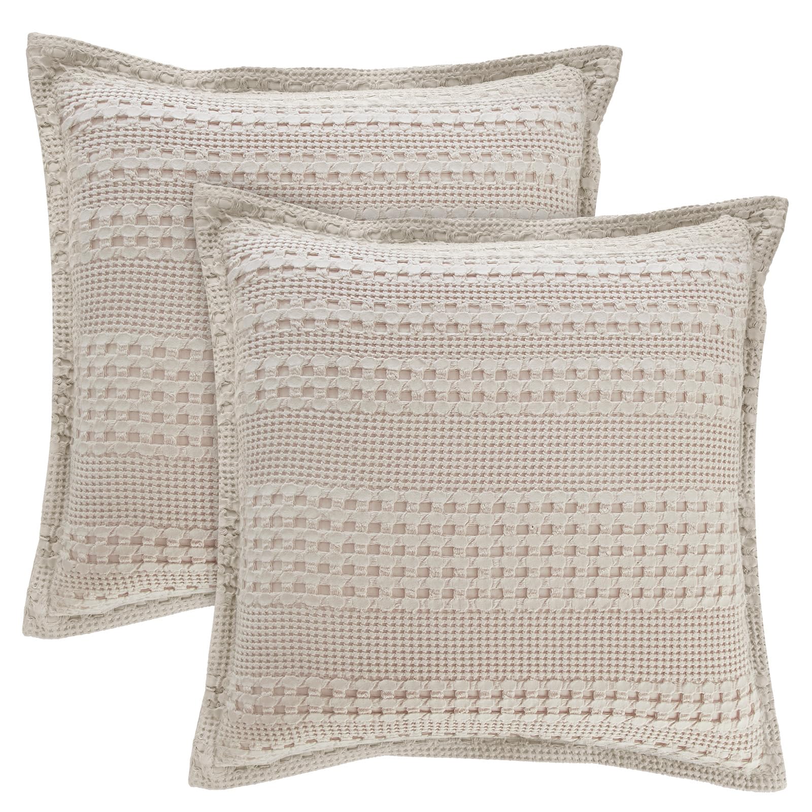 Funda De Almohada Phf, 100% Algodón, Tejido Gofrado, 66 X 66 Cm, Paquete De 2 - Venta Internacional.