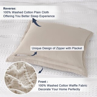 Foto 4 | Funda De Almohada Phf, 100% Algodón, Tejido Gofrado, 66 X 66 Cm, Paquete De 2 - Venta Internacional.
