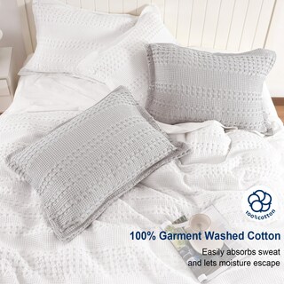 Foto 3 | Fundas De Almohada Phf Con Volantes Tipo Gofre, 100% Algodón, Estándar, Paquete De 2 - Venta Internacional.