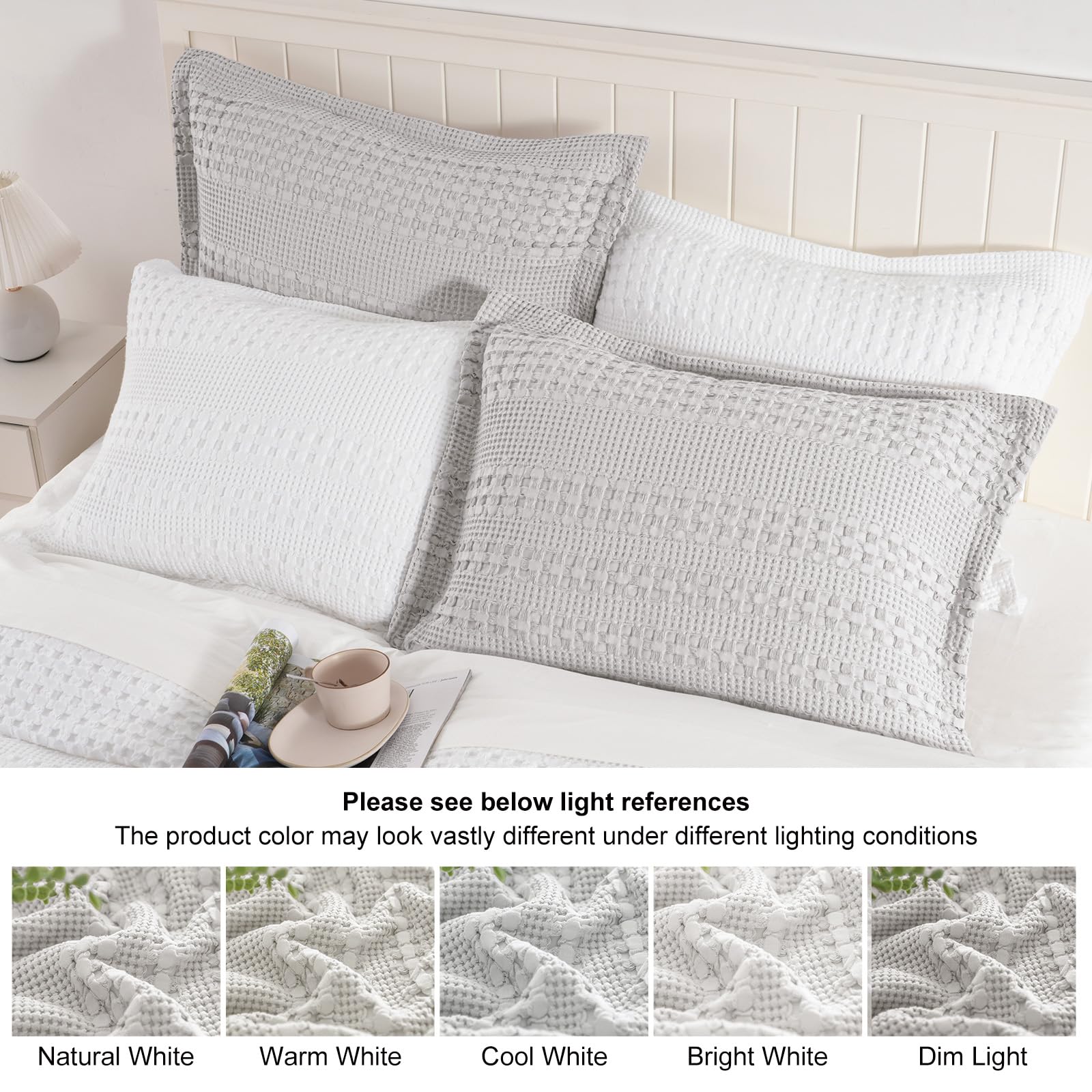 Foto 7 | Fundas De Almohada Phf Con Volantes Tipo Gofre, 100% Algodón, Estándar, Paquete De 2 - Venta Internacional.
