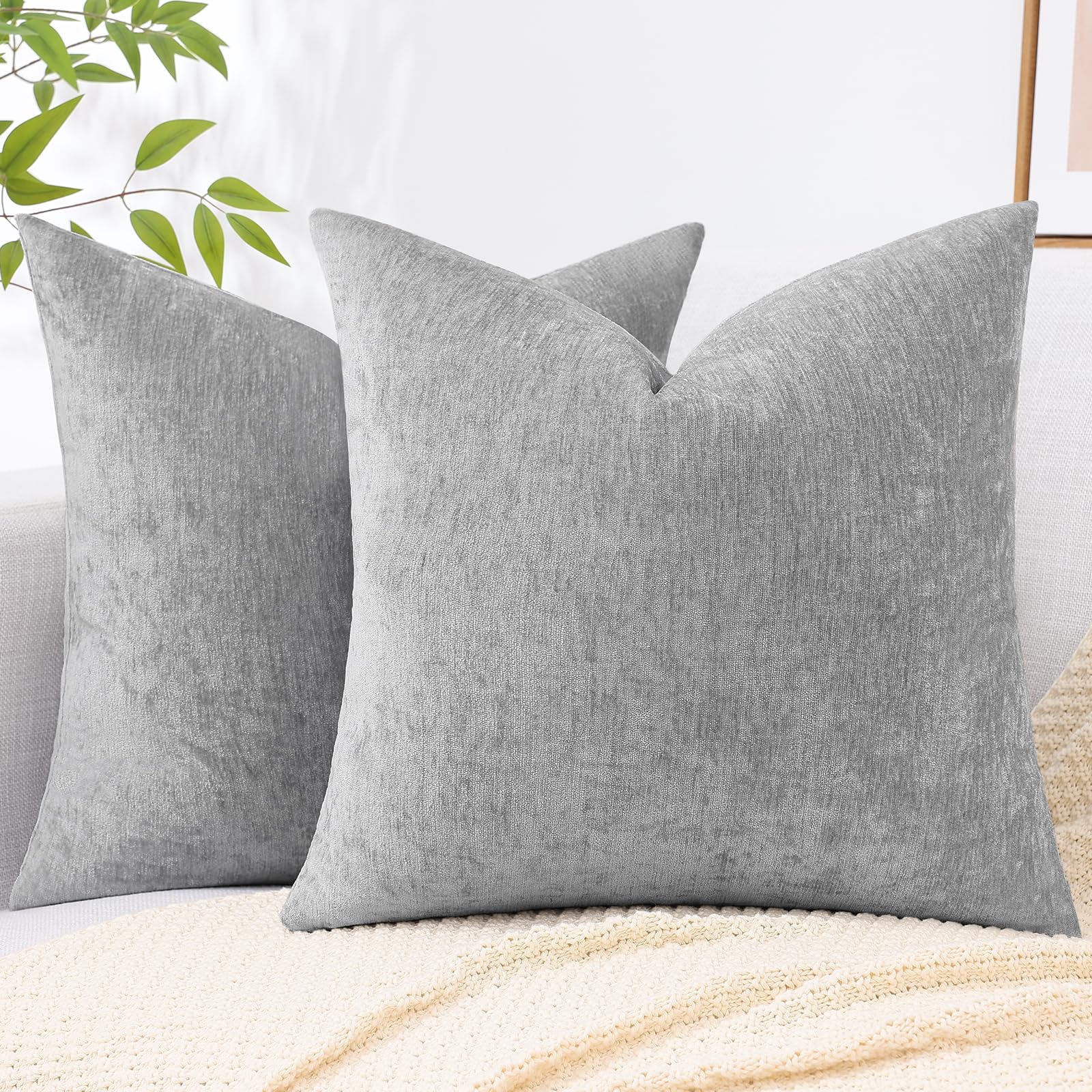 Juego De 2 Fundas De Cojín Decoruhome, 24 X 24 Cm, Felpilla - Venta Internacional.