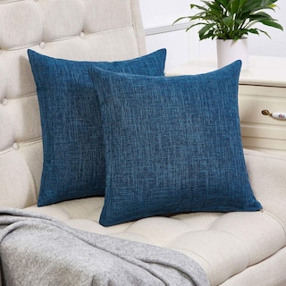 Foto 1 | Fundas De Almohada Anickal De Lino Rústico Azul Oscuro, 45 X 45 Cm, Juego De 2 - Venta Internacional.