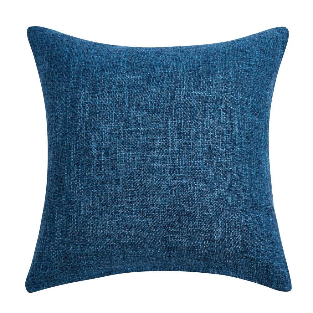 Foto 3 pulgar | Fundas De Almohada Anickal De Lino Rústico Azul Oscuro, 45 X 45 Cm, Juego De 2 - Venta Internacional.