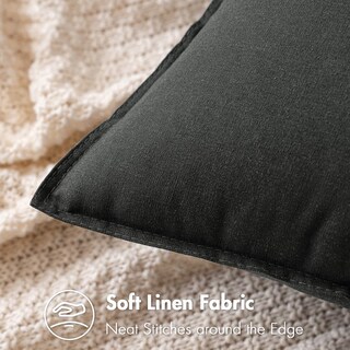 Foto 2 | Fundas De Almohada Miulee De Lino Gris Oscuro, 66 X 66 Cm, Paquete De 2 - Venta Internacional.
