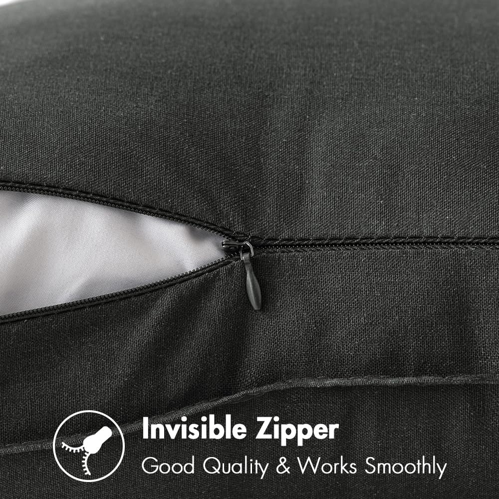 Foto 4 pulgar | Fundas De Almohada Miulee De Lino Gris Oscuro, 66 X 66 Cm, Paquete De 2 - Venta Internacional.