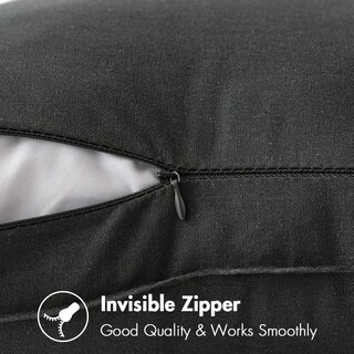 Foto 3 | Fundas De Almohada Miulee De Lino Gris Oscuro, 66 X 66 Cm, Paquete De 2 - Venta Internacional.