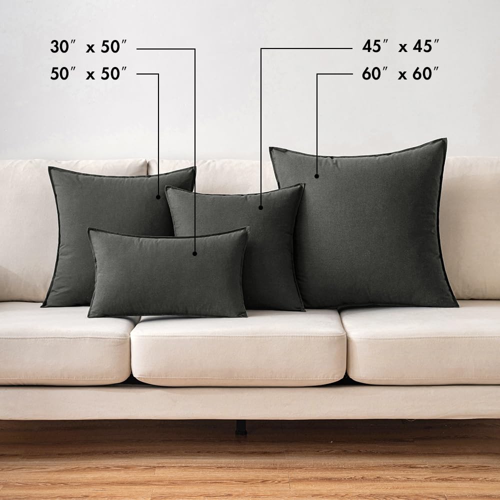 Foto 6 pulgar | Fundas De Almohada Miulee De Lino Gris Oscuro, 66 X 66 Cm, Paquete De 2 - Venta Internacional.