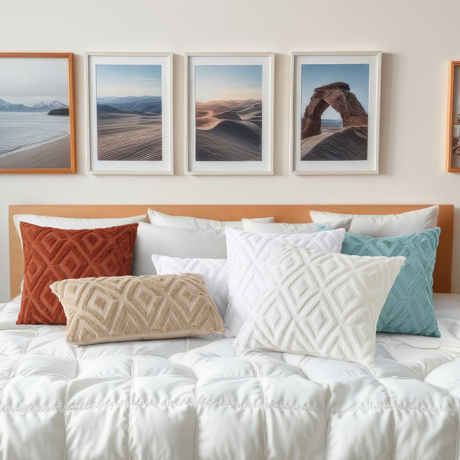 Foto 6 pulgar | Fundas De Almohada Decoruhome Spring De Lana Sintética De 66 X 66 Cm, Juego De 2 - Venta Internacional.