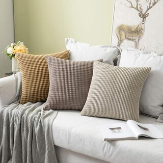 Foto 4 | Fundas De Almohada Miulee De Pana Marrón, Paquete De 2 Unidades, 45 X 45 Cm - Venta Internacional.