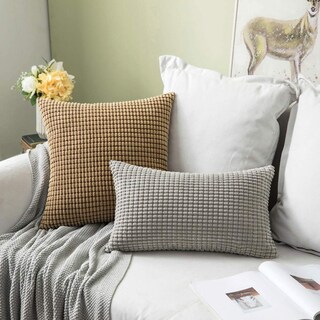 Foto 5 | Fundas De Almohada Miulee De Pana Marrón, Paquete De 2 Unidades, 45 X 45 Cm - Venta Internacional.