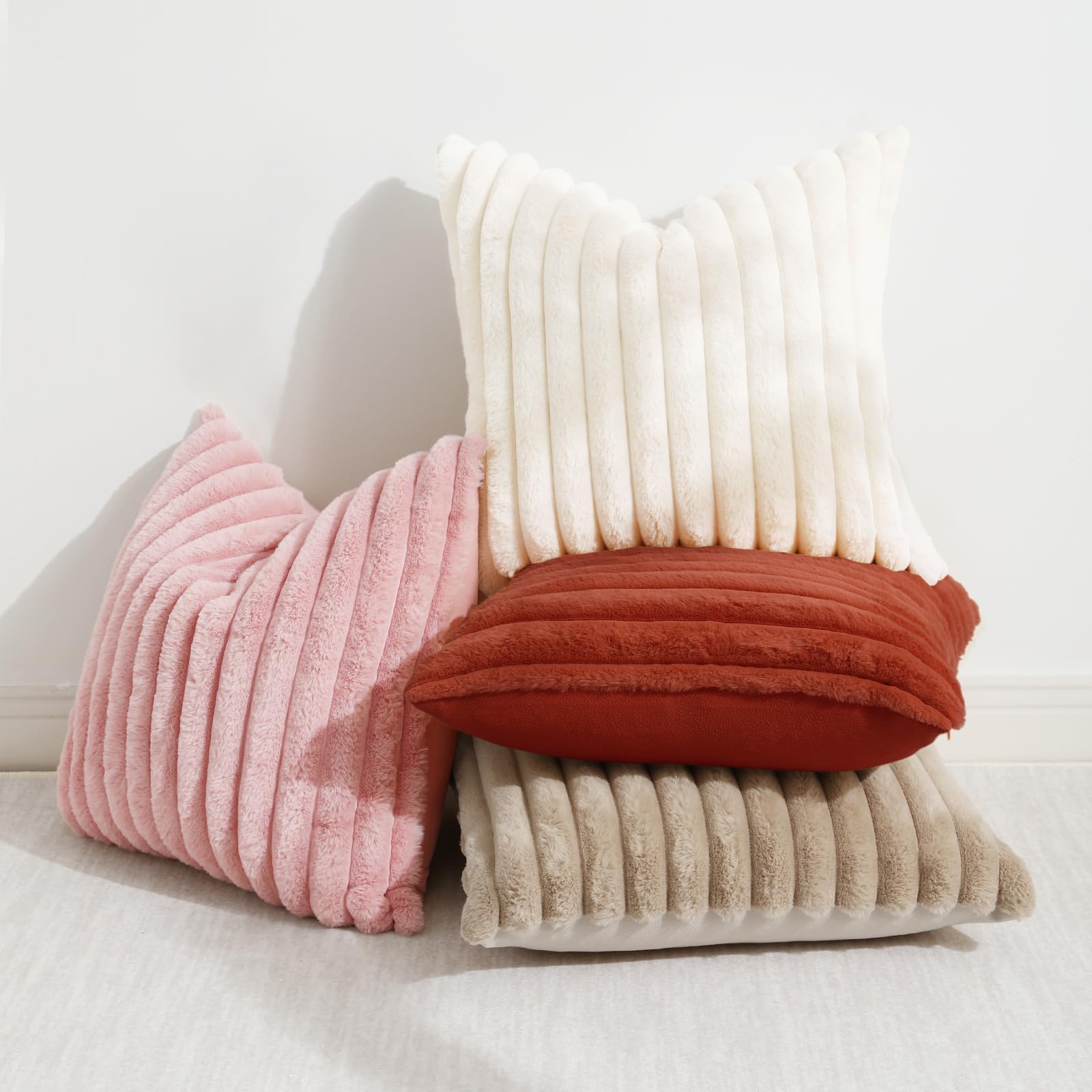 Foto 5 | Juego De 2 Fundas De Cojín Decoruhome, Piel Sintética, 26 X 26 Cm, Color Óxido - Venta Internacional.