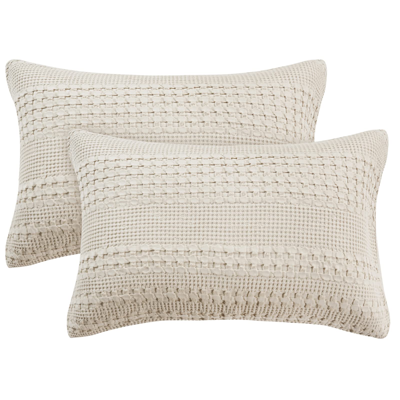 Fundas De Almohada Phf 100% Algodón Tipo Gofre, Tamaño Estándar, Paquete De 2 - Venta Internacional.