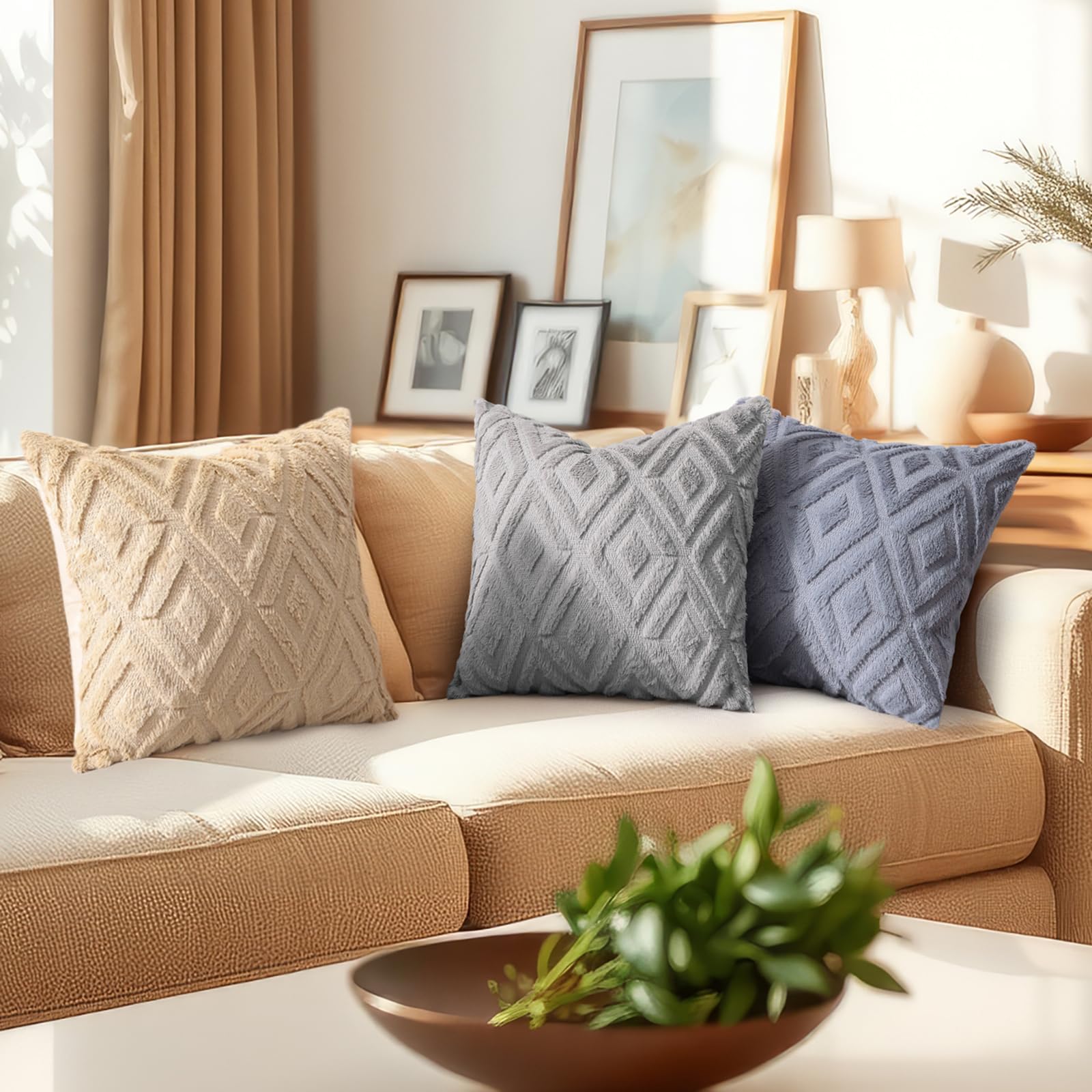 Foto 5 | Fundas De Almohada Decoruhome Para Sofá, 26 X 26 Cm, Azul Y Gris, 2 Unidades - Venta Internacional.
