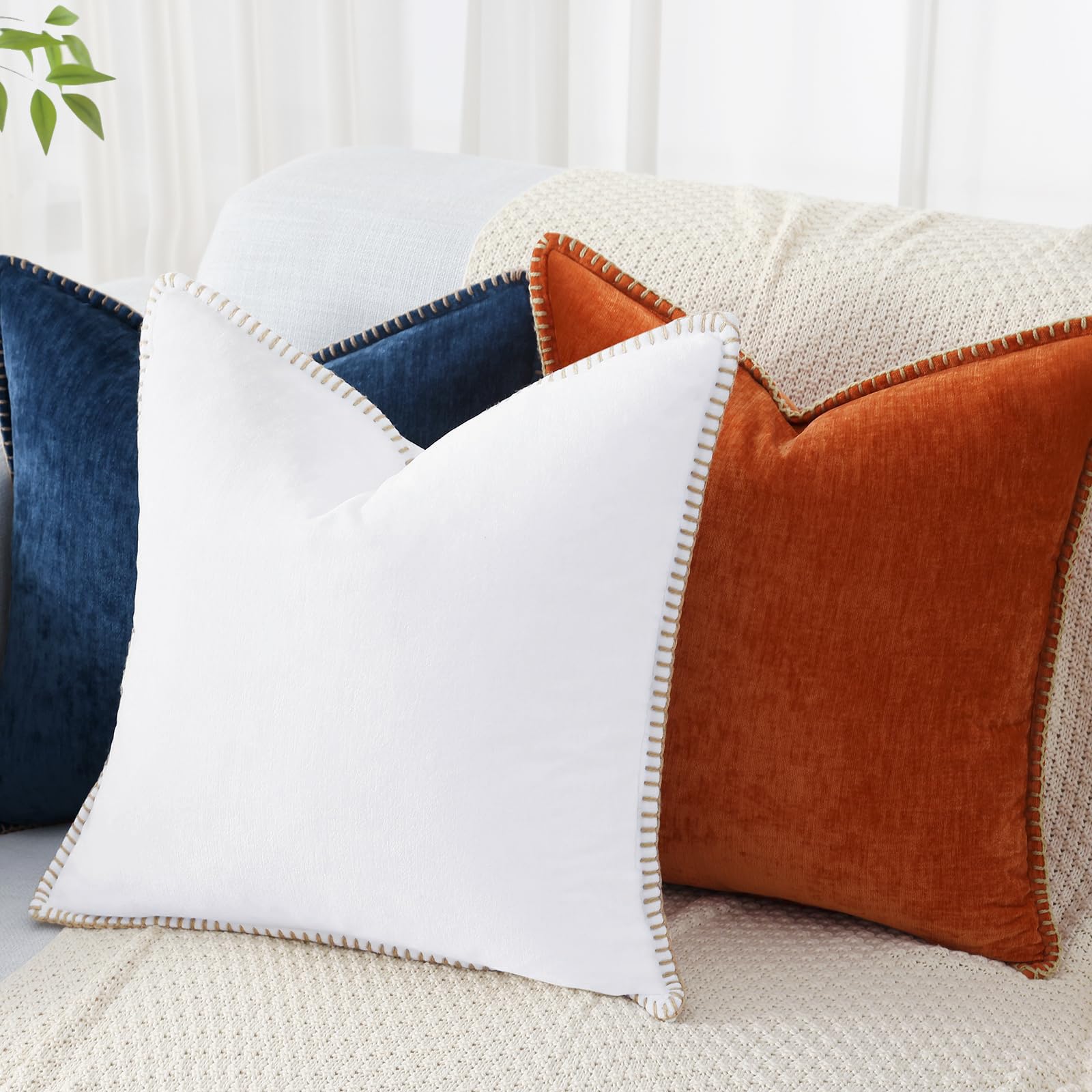 Foto 6 pulgar | Fundas De Cojín Decoruhome Chenille Soft Spring, 60 X 60 Cm - Venta Internacional.