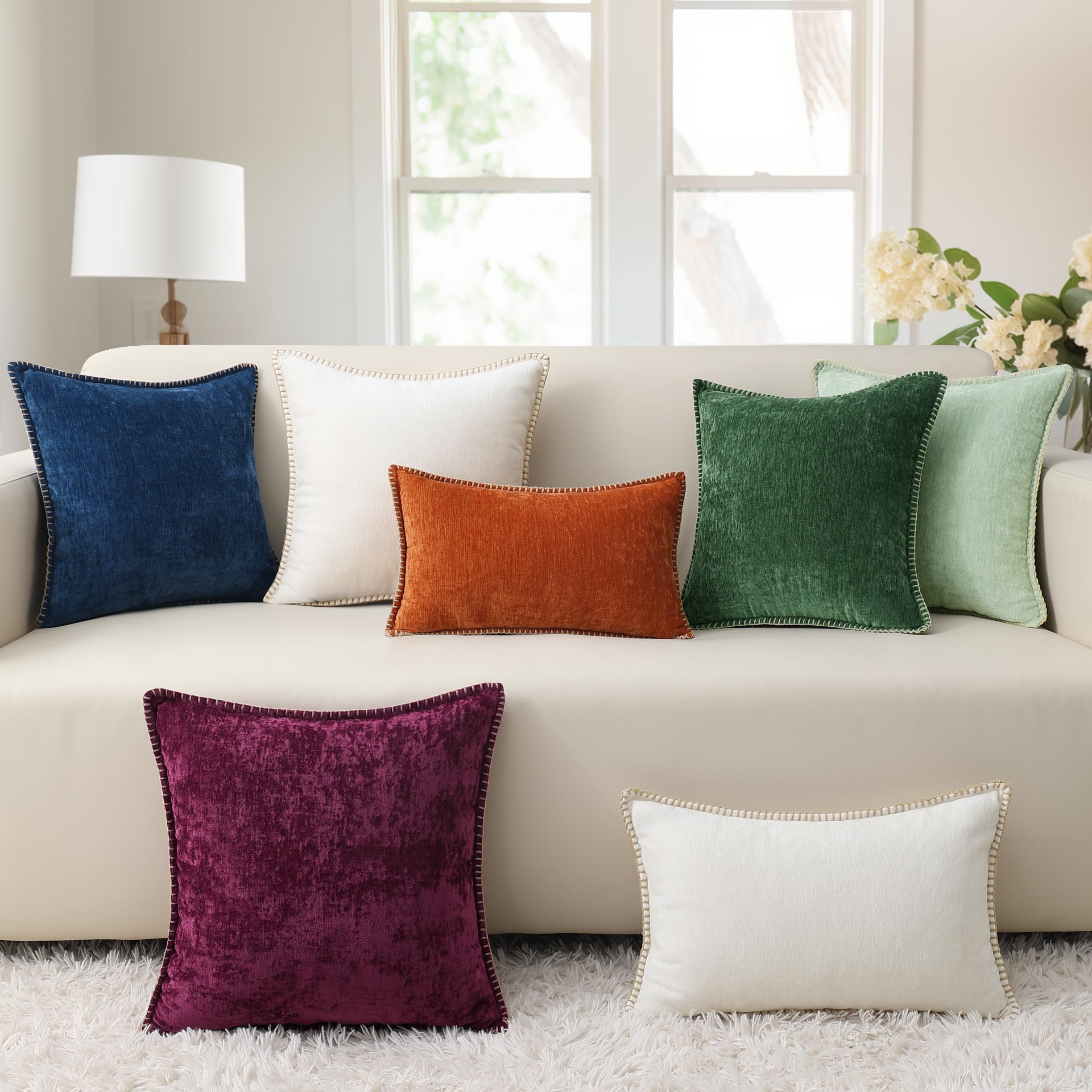 Foto 8 pulgar | Fundas De Cojín Decoruhome Chenille Soft Spring, 60 X 60 Cm - Venta Internacional.