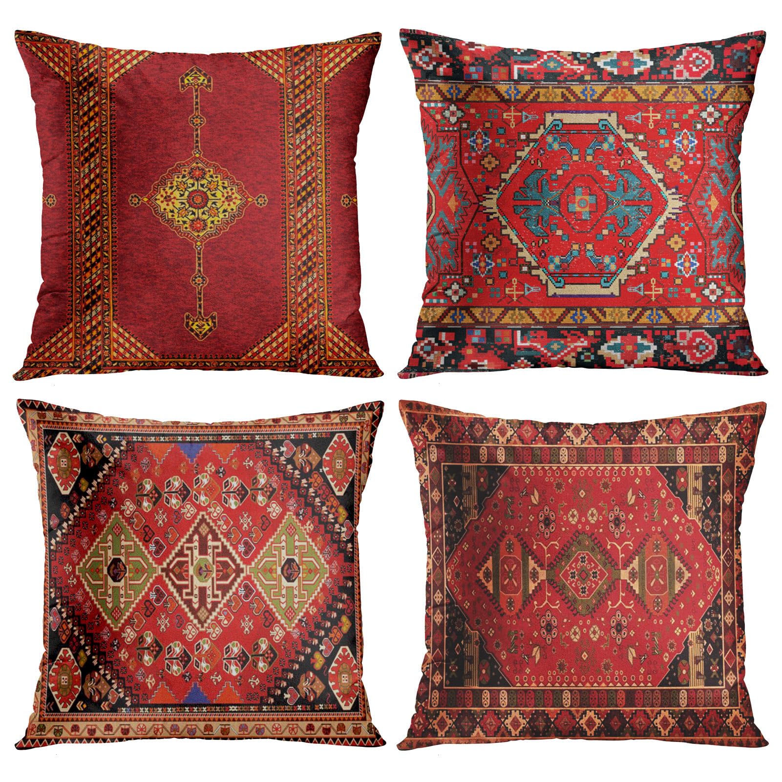 Juego De 4 Fundas De Almohada Britimes Geometric Kilim Moroccan De 45 X 45 Cm - Venta Internacional.