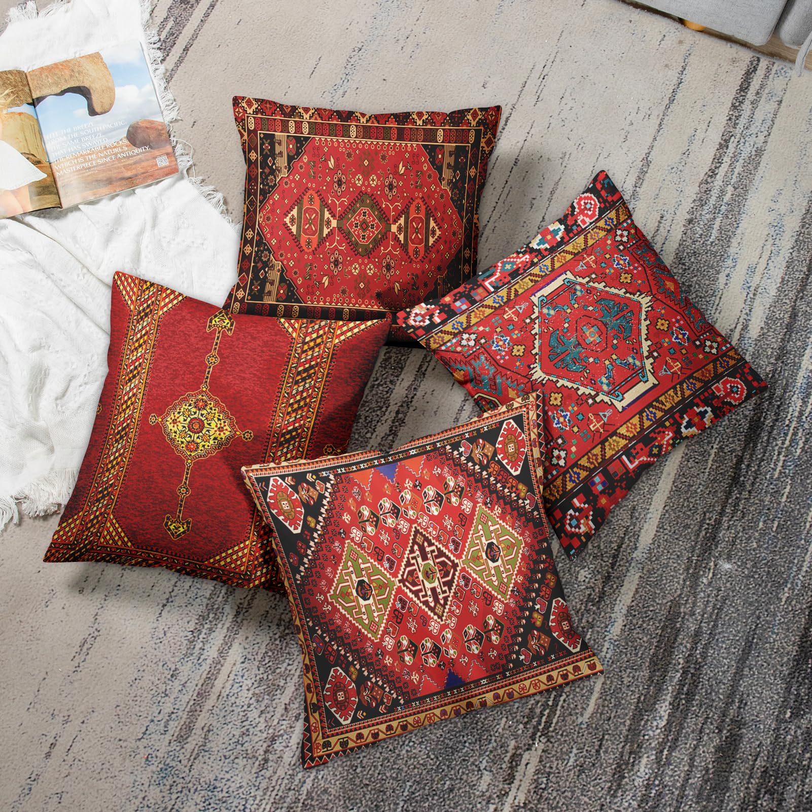 Foto 6 pulgar | Juego De 4 Fundas De Almohada Britimes Geometric Kilim Moroccan De 45 X 45 Cm - Venta Internacional.