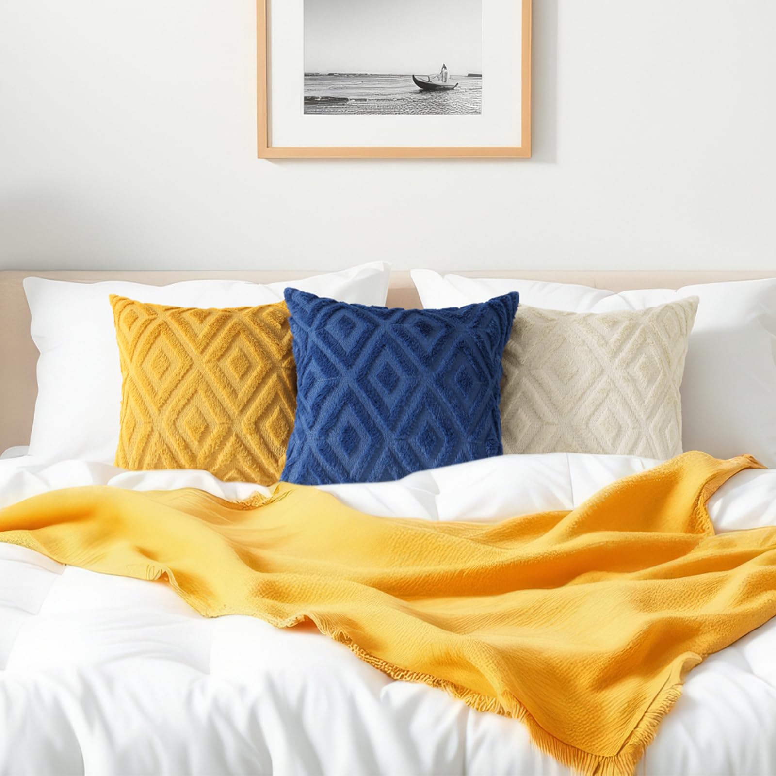 Foto 6 pulgar | Juego De 2 Fundas De Almohada Decoruhome Para Sofá, 26 X 26 Cm, Color Azul - Venta Internacional.