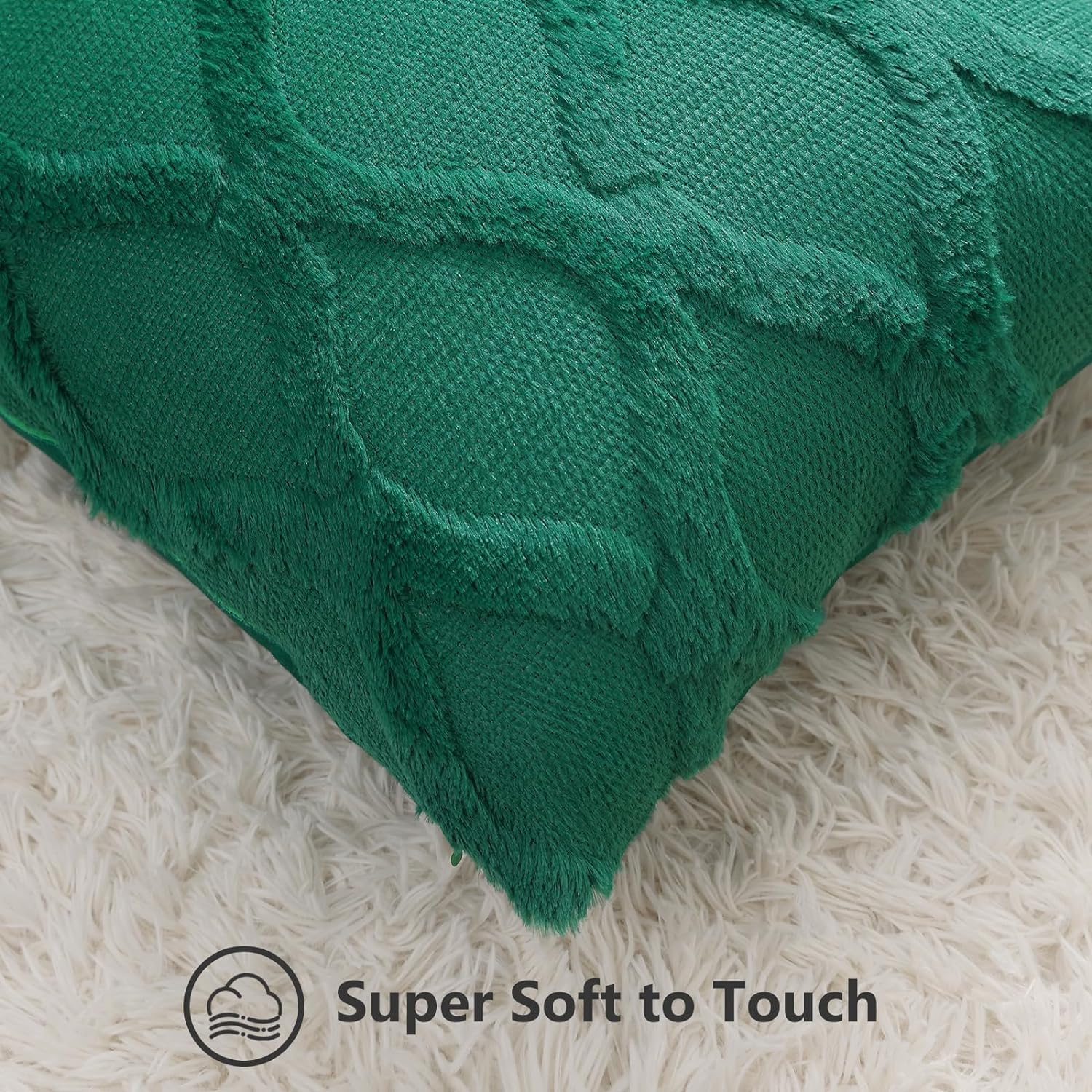 Foto 3 pulgar | Fundas De Cojín Decoruhome, Suave Felpa, Piel Sintética Y Lana, Color Verde - Venta Internacional.