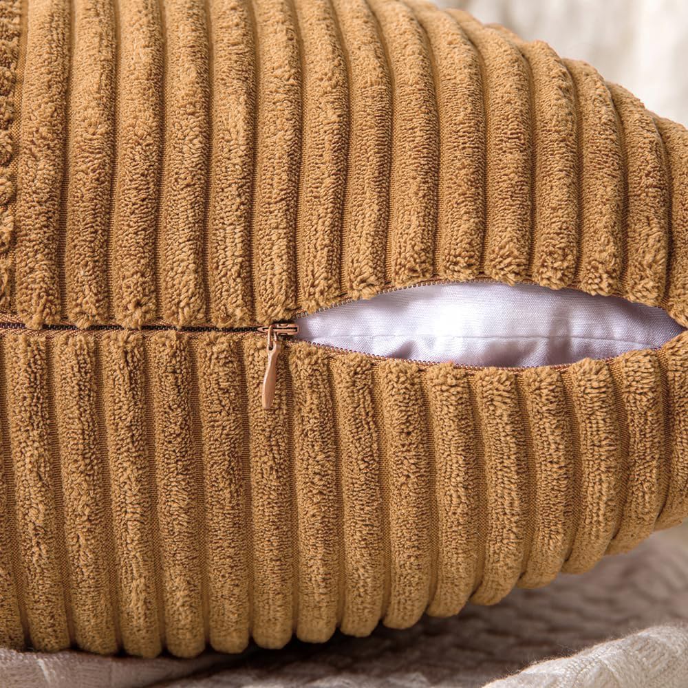 Foto 4 pulgar | Fundas De Almohada Miulee De Pana Marrón, 50 X 50 Cm, Paquete De 2 - Venta Internacional.
