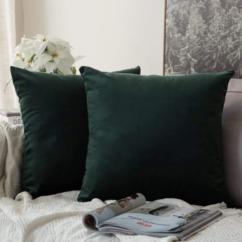 Foto 2 pulgar | Funda De Almohada Miulee Velvet Soft Solid, 50 X 50 Cm, Verde Militar, X2 - Venta Internacional.