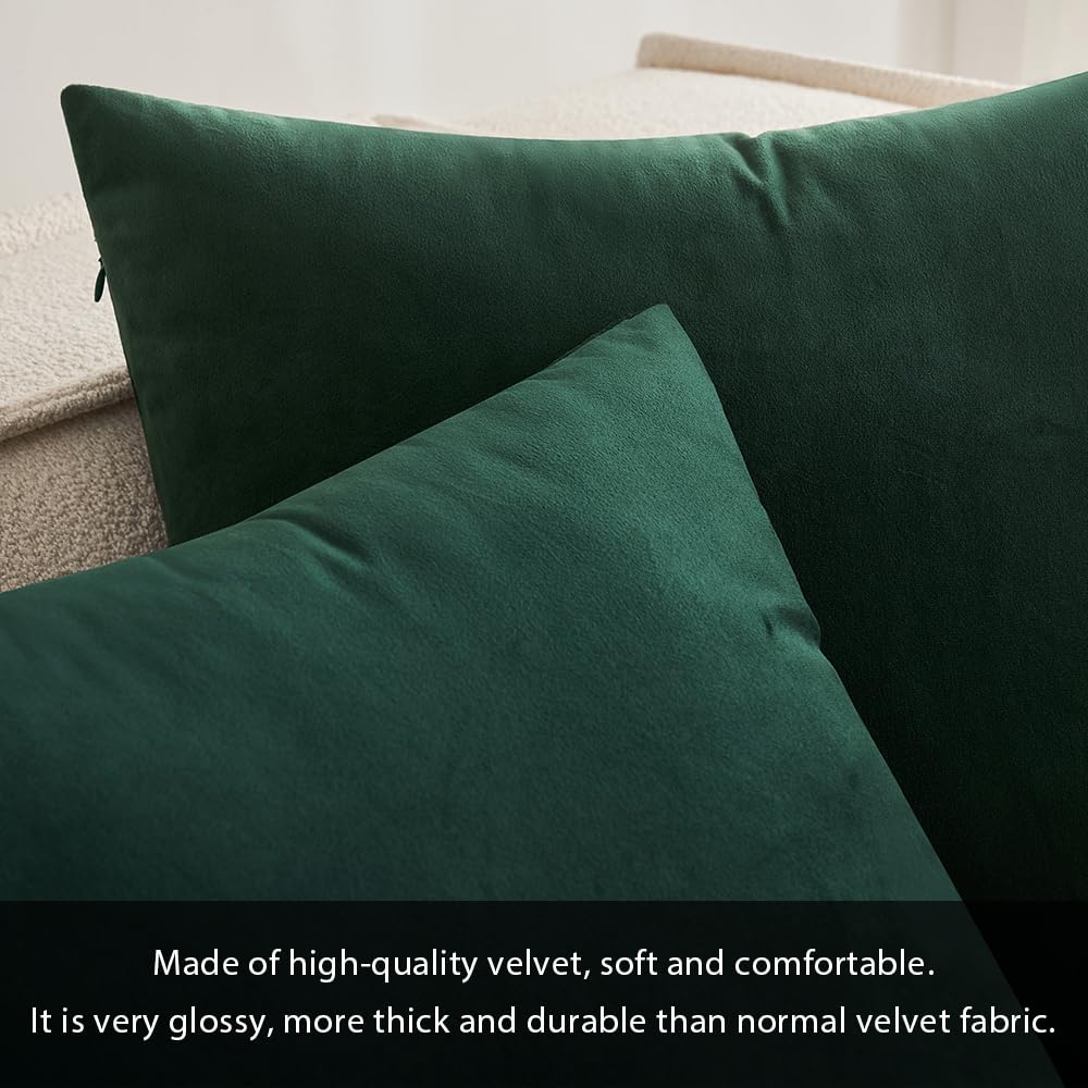 Foto 2 | Funda De Almohada Miulee Velvet Soft Solid, 50 X 50 Cm, Verde Militar, X2 - Venta Internacional.