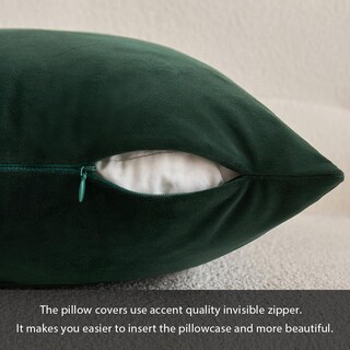 Foto 3 | Funda De Almohada Miulee Velvet Soft Solid, 50 X 50 Cm, Verde Militar, X2 - Venta Internacional.
