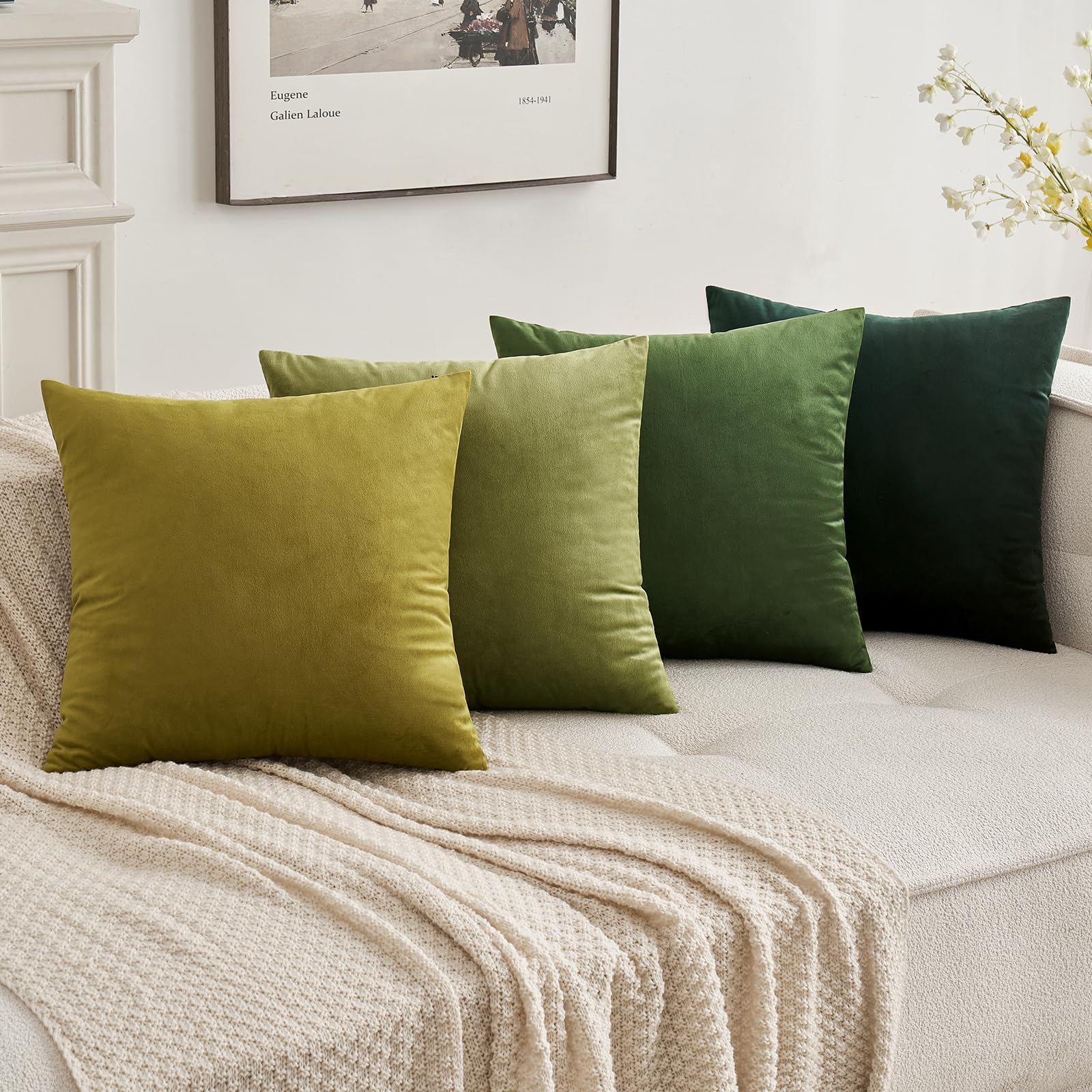 Foto 6 pulgar | Funda De Almohada Miulee Velvet Soft Solid, 50 X 50 Cm, Verde Militar, X2 - Venta Internacional.