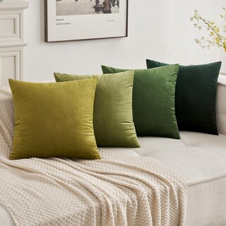 Foto 5 | Funda De Almohada Miulee Velvet Soft Solid, 50 X 50 Cm, Verde Militar, X2 - Venta Internacional.