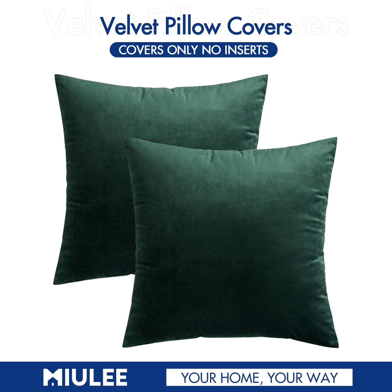 Foto 7 pulgar | Funda De Almohada Miulee Velvet Soft Solid, 50 X 50 Cm, Verde Militar, X2 - Venta Internacional.