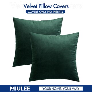 Foto 6 | Funda De Almohada Miulee Velvet Soft Solid, 50 X 50 Cm, Verde Militar, X2 - Venta Internacional.