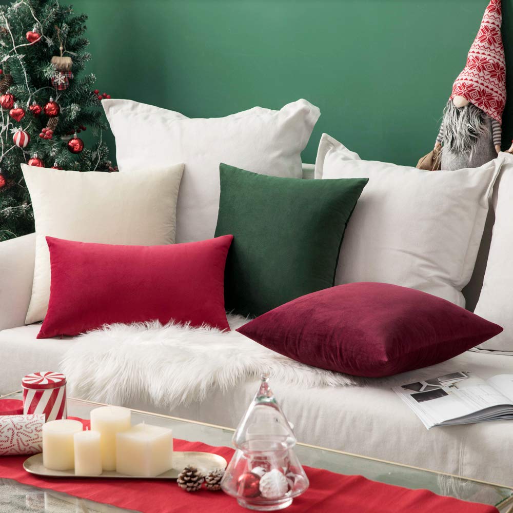 Foto 7 | Funda De Almohada Miulee Velvet Soft Solid, 50 X 50 Cm, Verde Militar, X2 - Venta Internacional.