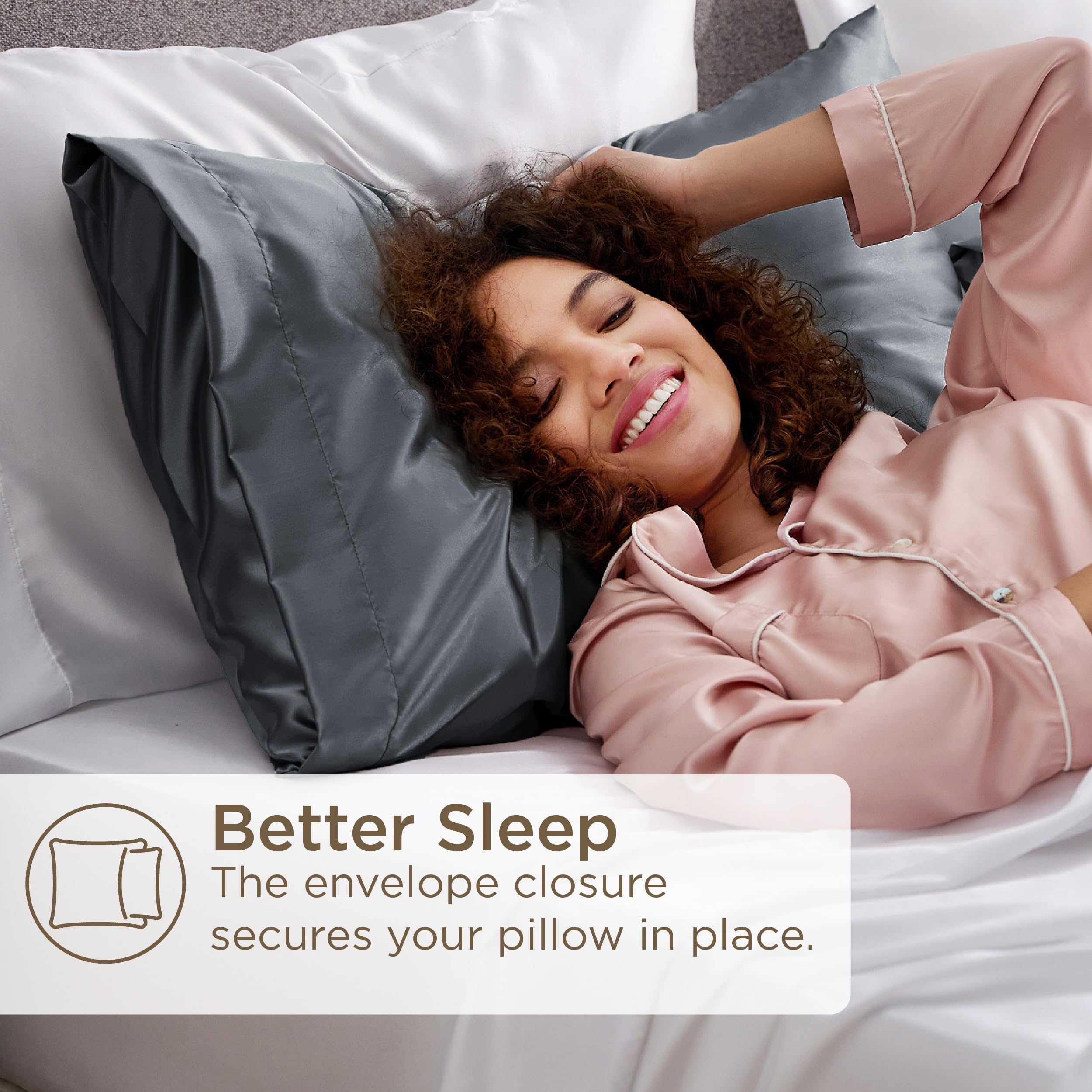 Foto 5 | Funda De Almohada Satinada Para Hair Skin Queen, Paquete De 2 Unidades, 50 X 75 Cm - Venta Internacional.