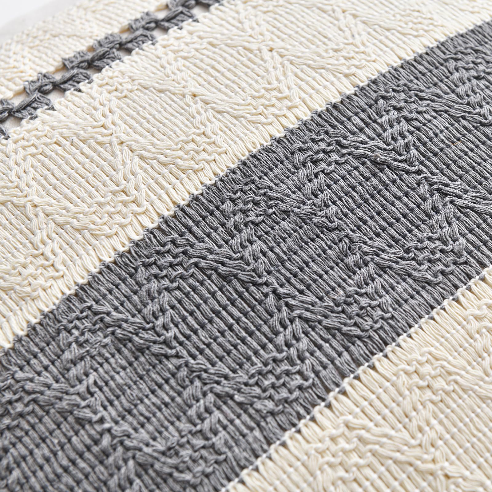Foto 5 pulgar | Juego De 2 Fundas De Cojín Fancy Homi, Gris Neutro, 60 X 60 Cm - Venta Internacional.