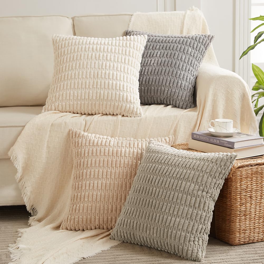 Fundas De Almohada Fancy Homi Neutral Euro Decor, 71 X 71 Cm, Paquete De 4 - Venta Internacional.