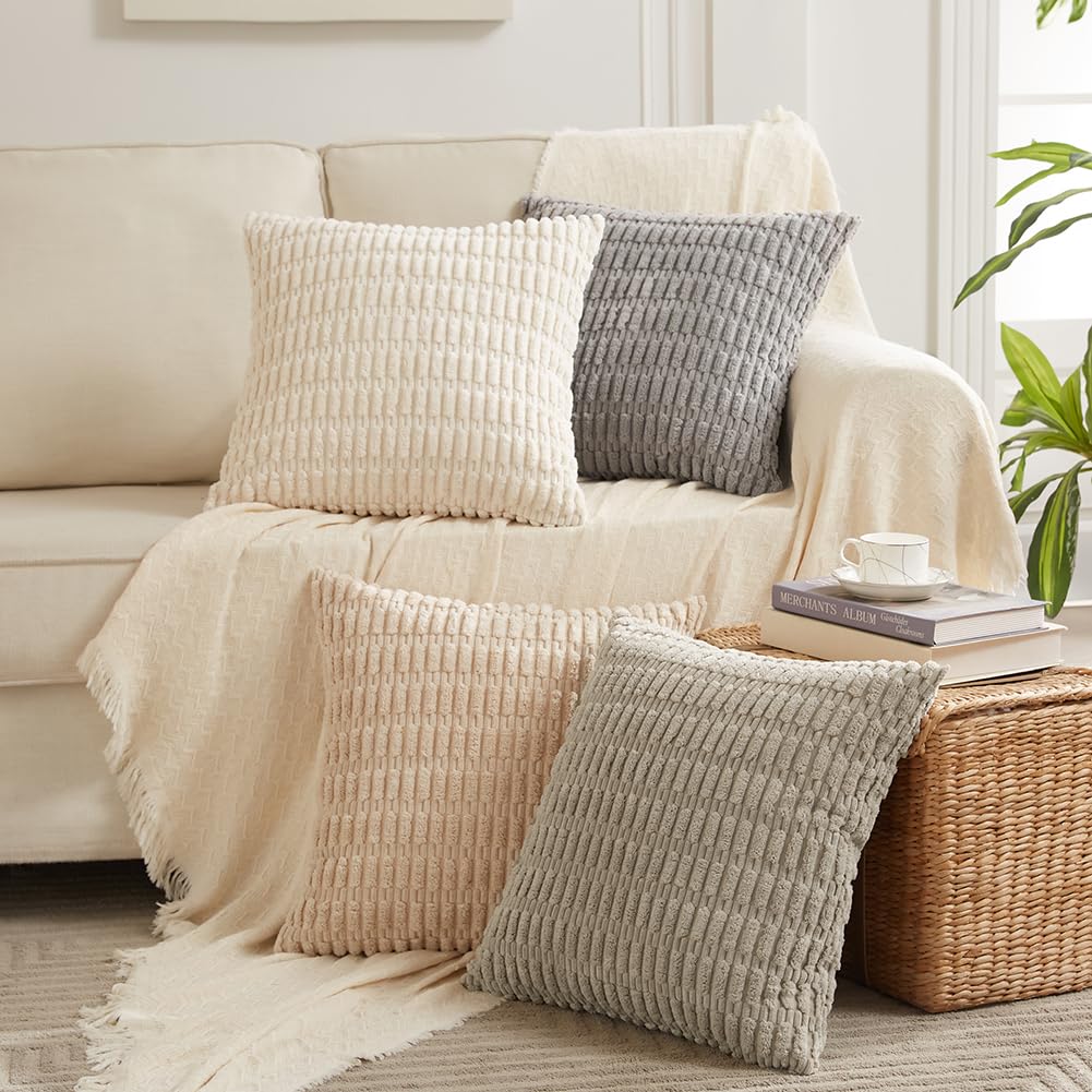 Foto 8 pulgar | Fundas De Almohada Fancy Homi Neutral Euro Decor, 71 X 71 Cm, Paquete De 4 - Venta Internacional.