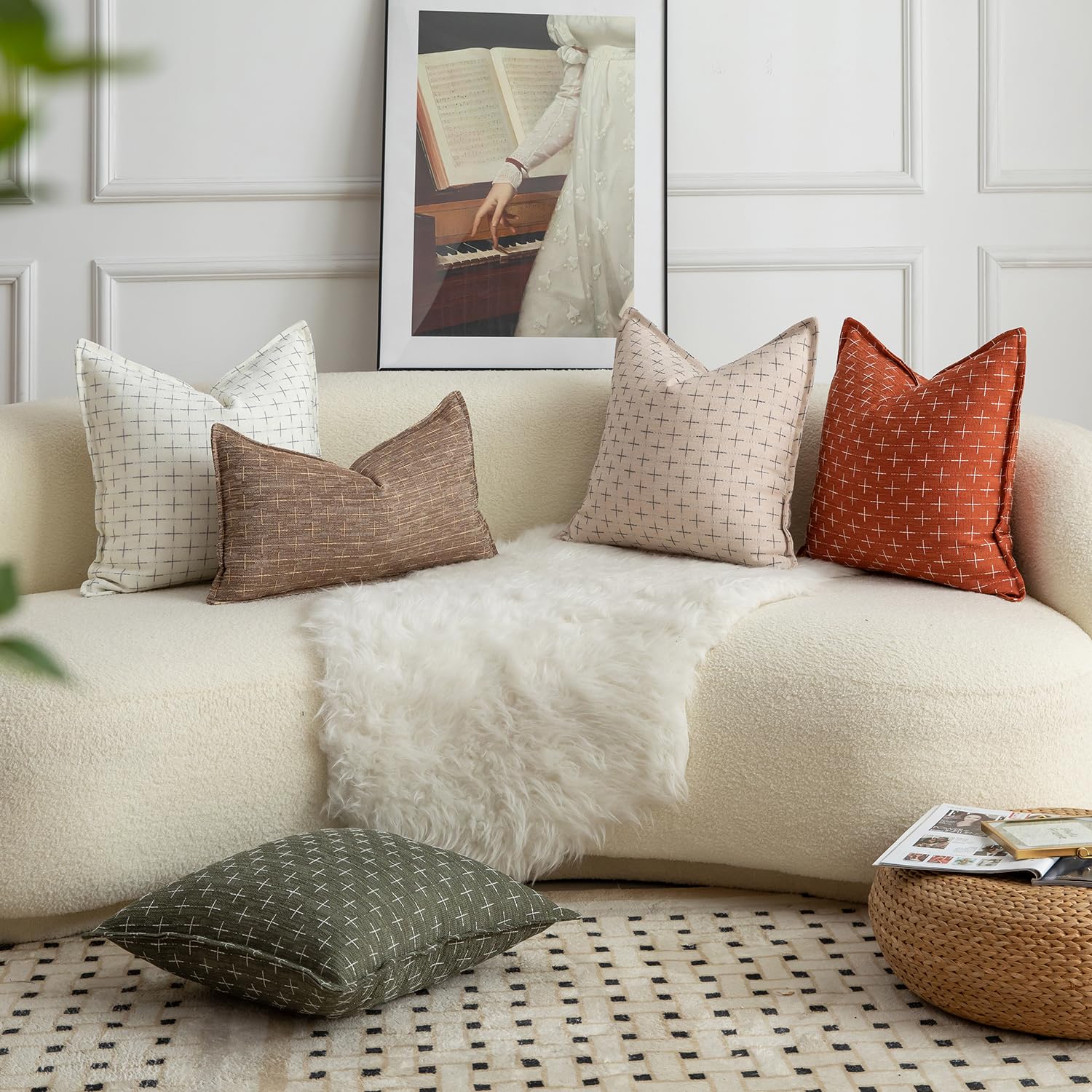 Foto 6 | Fundas De Almohada Mandioo De Lino De Arpillera, 45 X 45 Cm, Paquete De 2 Unidades, Color Blanco Grisáceo - Ven