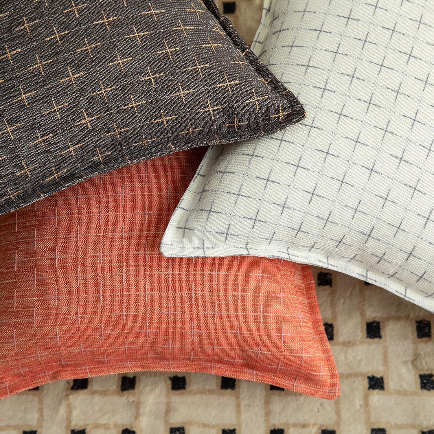Foto 5 | Fundas De Almohada Mandioo De Lino De Arpillera, 30 X 50 Cm, 2 Unidades, Color Rojo - Venta Internacional.