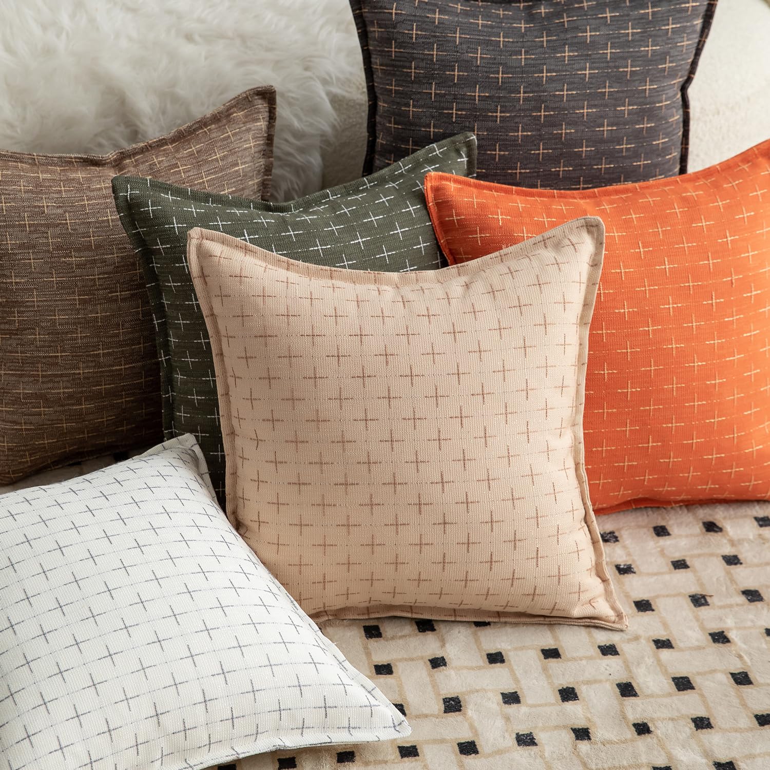 Foto 5 | Fundas De Almohada Mandioo De Lino De Arpillera, 45 X 45 Cm, Paquete De 2 Unidades, Color Beige - Venta Internacional.