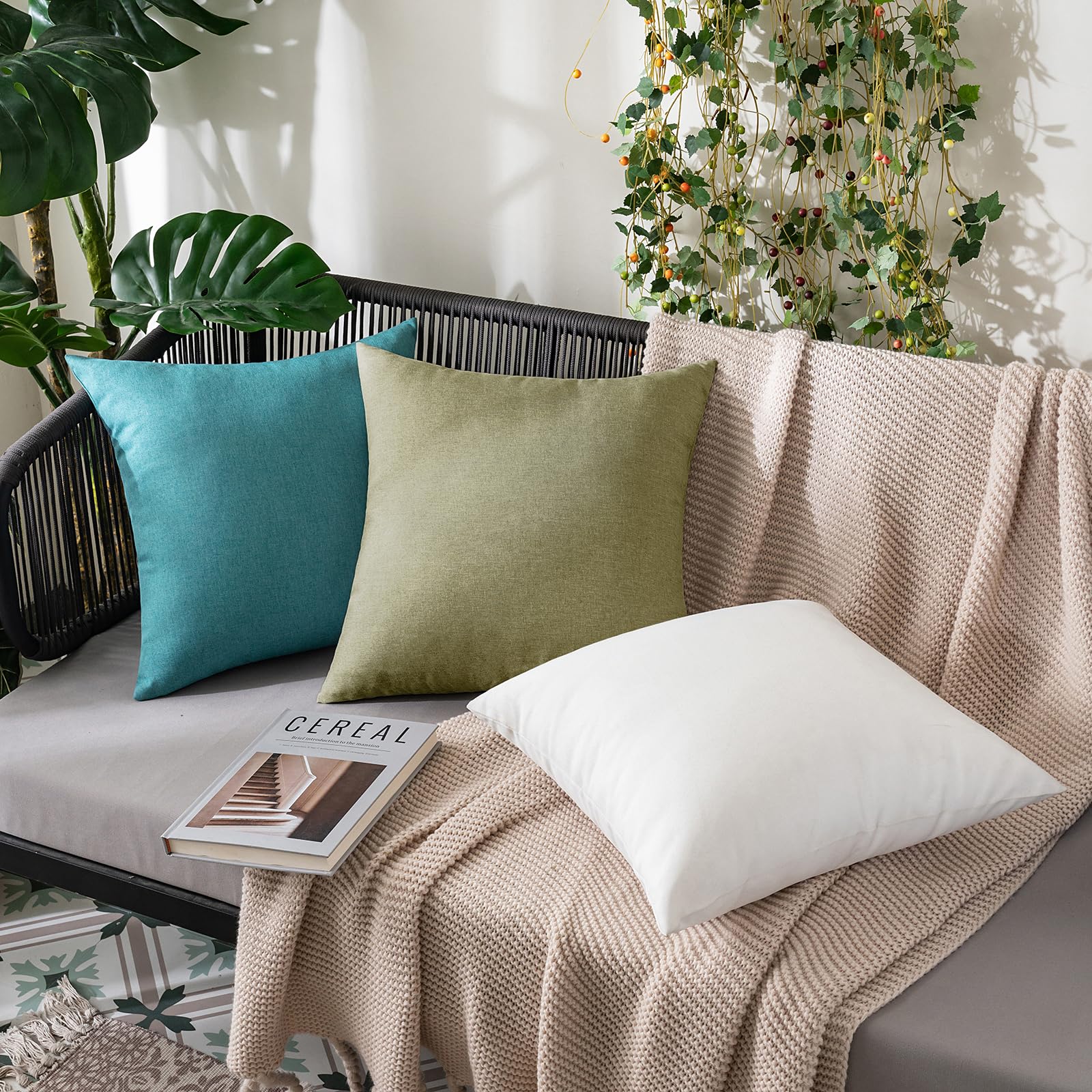 Foto 4 | Fundas De Almohada Miulee Decorativas Para Exteriores, Impermeables, 50 X 50 Cm, Paquete De 2 - Venta Internacional.