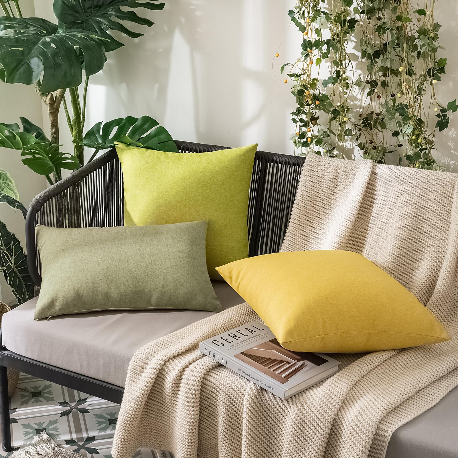 Foto 5 | Fundas De Almohada Miulee Decorativas Para Exteriores, Impermeables, 50 X 50 Cm, Paquete De 2 - Venta Internacional.
