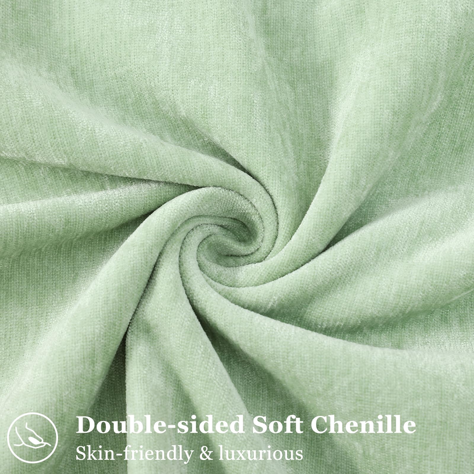 Foto 3 pulgar | Fundas De Almohada Decoruhome Spring Chenille, 26 X 26 Cm, Color Verde Salvia - Venta Internacional.