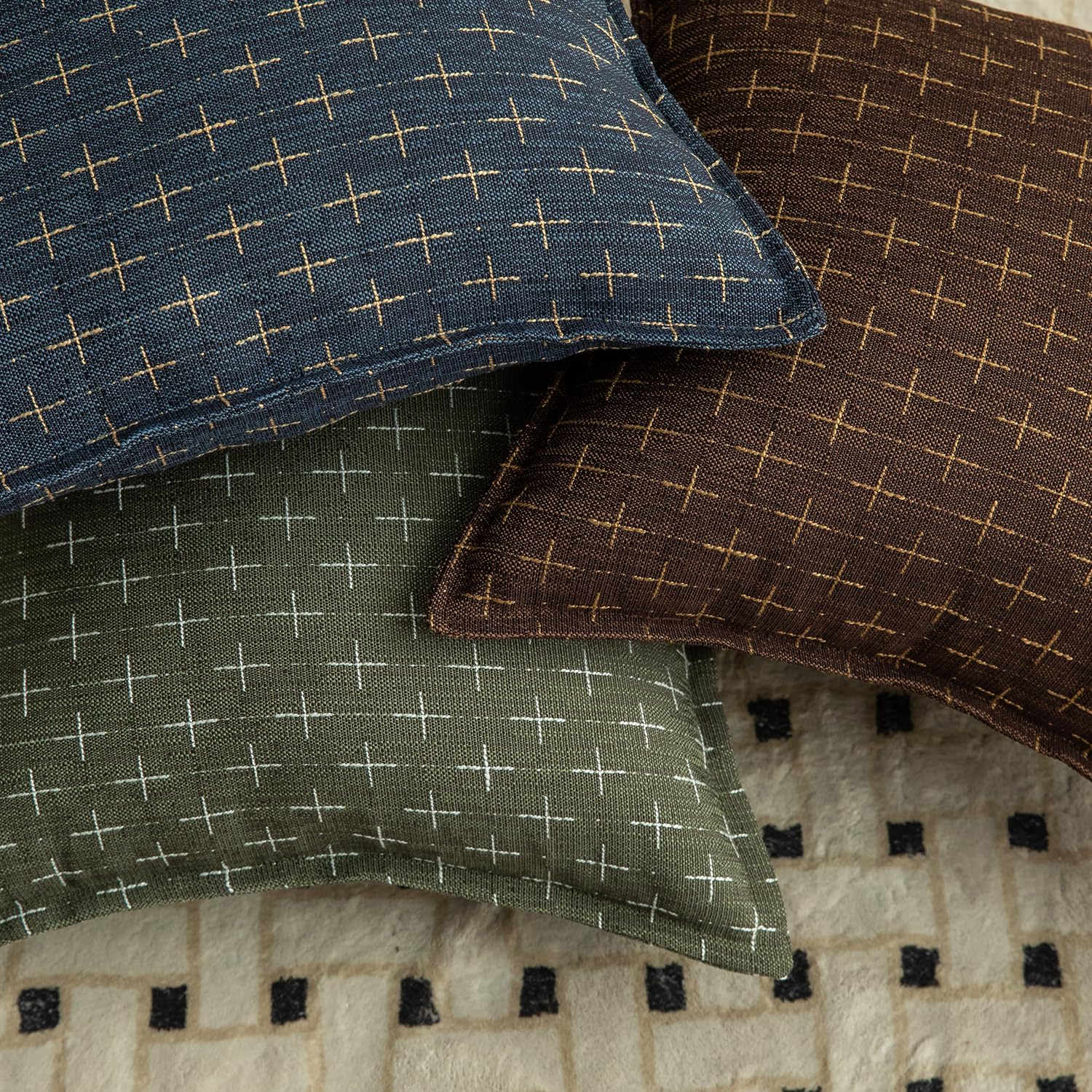 Foto 5 | Fundas De Almohada Mandioo De Lino De Arpillera, 30 X 50 Cm, Paquete De 2 Unidades, Color Verde Oliva - Venta Intern