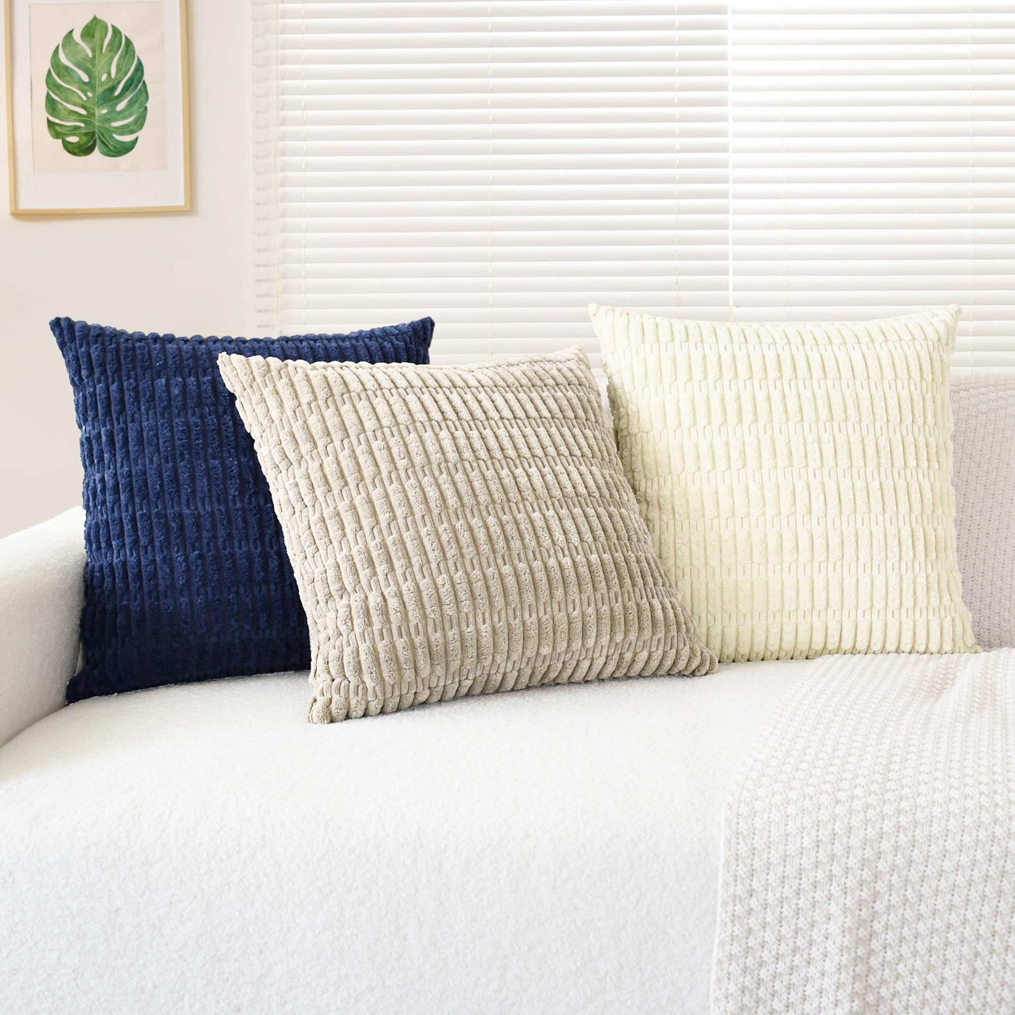 Foto 4 | Fundas De Cojín Calitime Comfy Corduroy Boho De 45 Cm, Color Azul Marino - Venta Internacional.