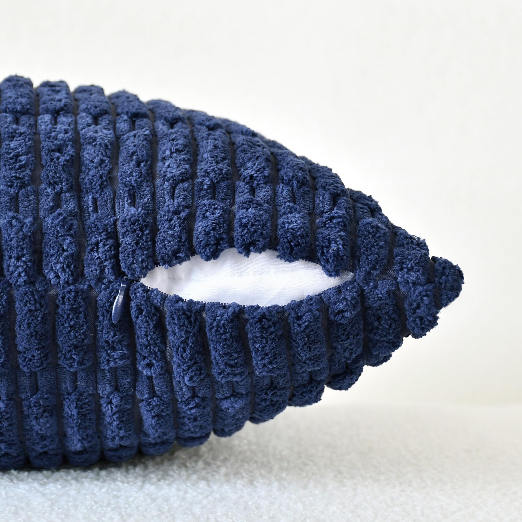 Foto 7 pulgar | Fundas De Cojín Calitime Comfy Corduroy Boho De 45 Cm, Color Azul Marino - Venta Internacional.