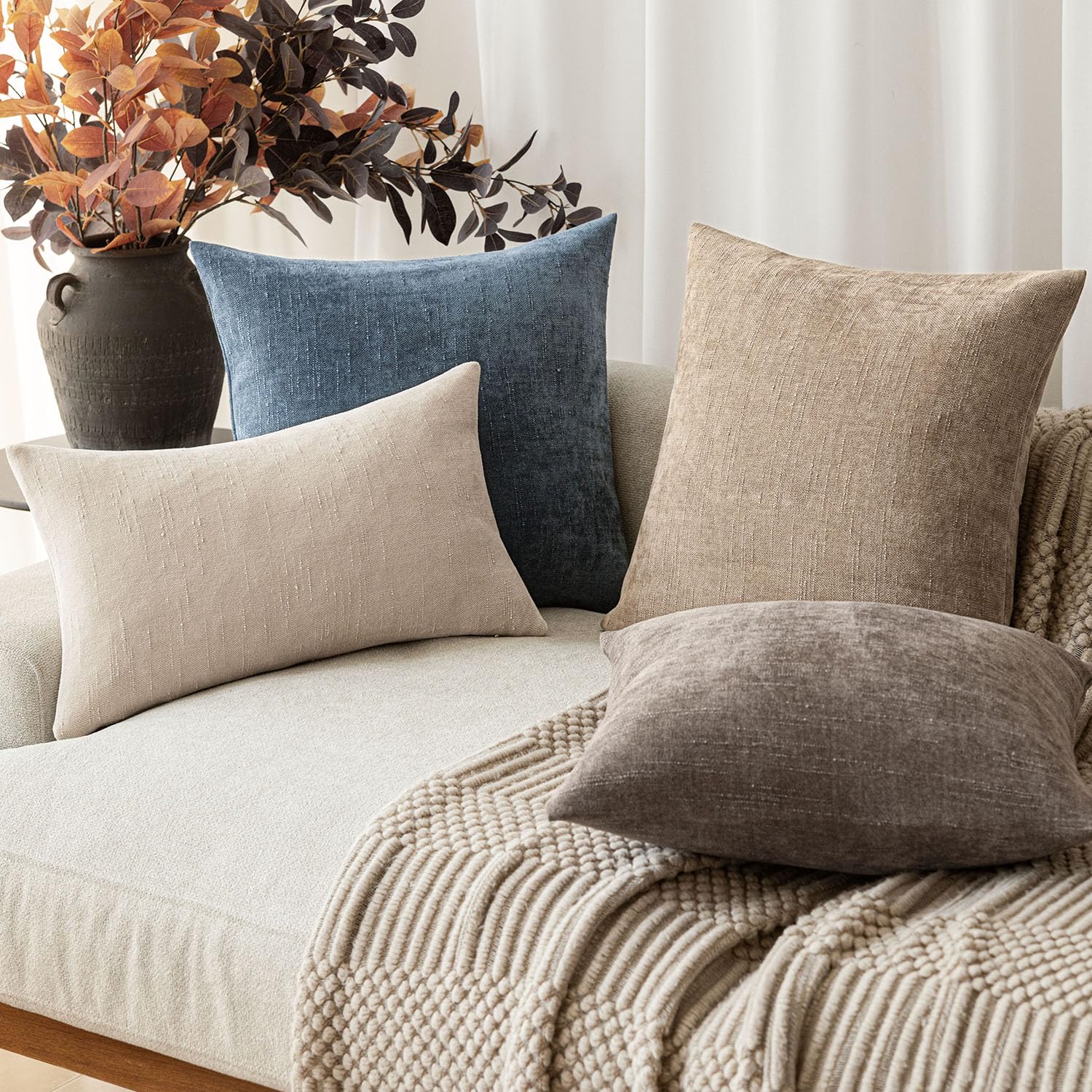 Foto 7 | Fundas De Almohada Foindtower De Felpilla Con Textura Suave, 45 X 45 Cm, Color Azul - Venta Internacional.