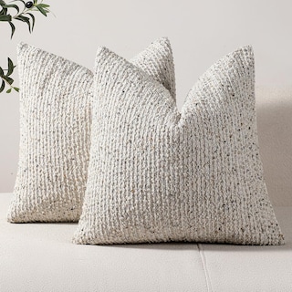 Foto 1 | Juego De 2 Fundas De Almohada Dezene, Rayas, 45 X 45 Cm, Diseño Boucle, Color Gris Crema - Venta Internacional.