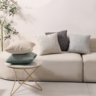 Foto 4 | Juego De 2 Fundas De Almohada Dezene, Rayas, 45 X 45 Cm, Diseño Boucle, Color Gris Crema - Venta Internacional.