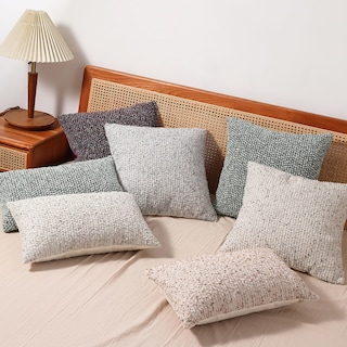 Foto 6 | Juego De 2 Fundas De Almohada Dezene, Rayas, 45 X 45 Cm, Diseño Boucle, Color Gris Crema - Venta Internacional.