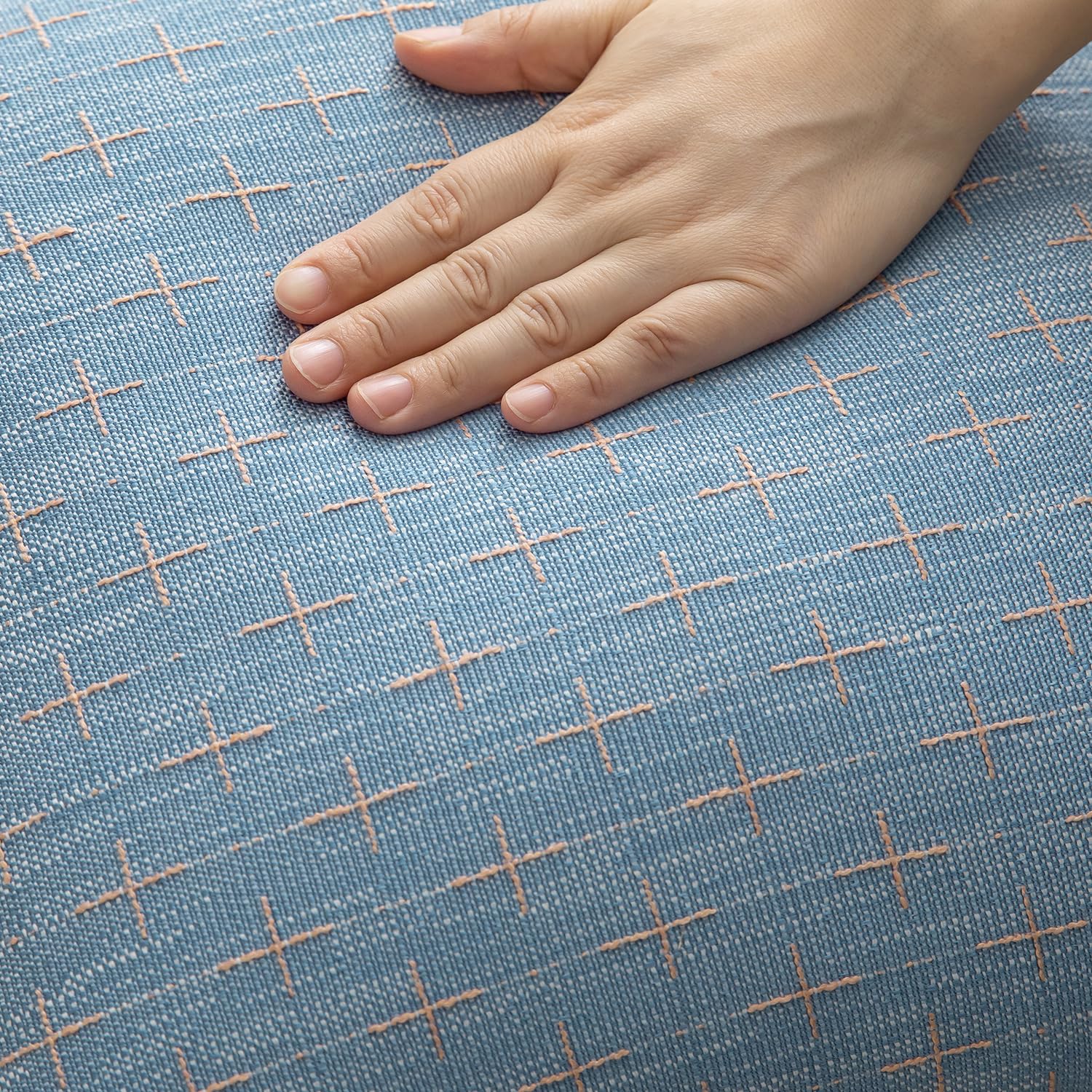 Foto 5 pulgar | Fundas De Almohada Mandioo De Lino De Arpillera, 30 X 50 Cm, Paquete De 2, Color Azul - Venta Internacional.